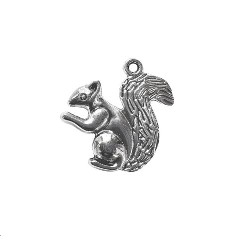 Two Sided Squirrel Charm In Antique Silver Mm