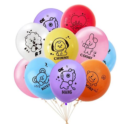 Bts Kpop Balloon Bt21 Latex Balloon Birthday Party Decoration Shopee