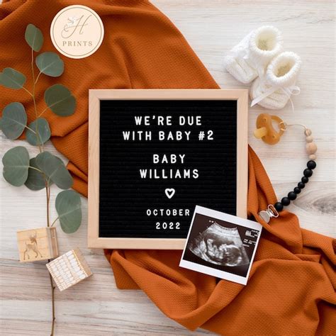 Editable Baby Pregnancy Announcement For Social Media Etsy