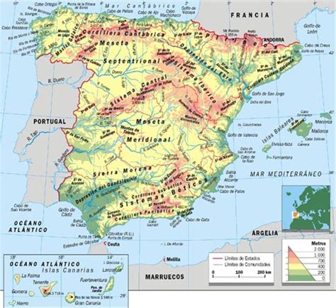 Historia Para Aburrir Mapa FÍsico De EspaÑa Y Deberes