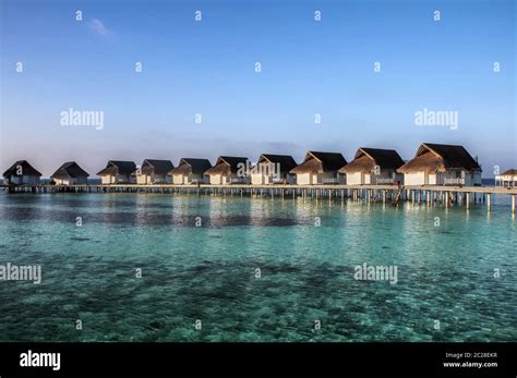 Beach Bungalows Maldives Stock Photo Alamy
