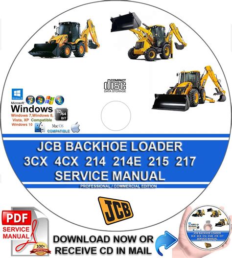 Jcb 3cx 4cx 214 214e 215 217 Backhoe Loader Service Repair Manual On Cd