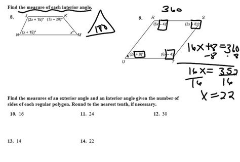 Practice Angles Of Polygons Solutions Youtube