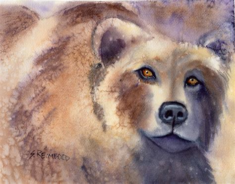 Grizzly Bear Portrait Grizzly Bear Painting Bear Portrait Etsy