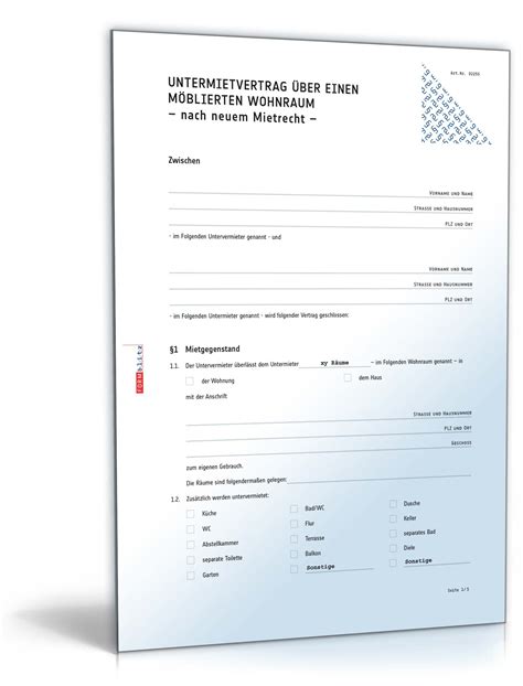 Schnell angaben zur immobilie machen. Untermietvertrag möblierte Wohnung: Muster zum Download