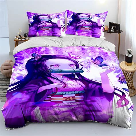 Anime Kamado Nezuko Demon Slayer Comforter Bedding Setduvet Cover Bed Set Quilt Cover