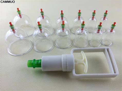 Chinese Medical Vacuum Massager Cupping With 12pc Cup Suction Pump Suction Therapy Device Set