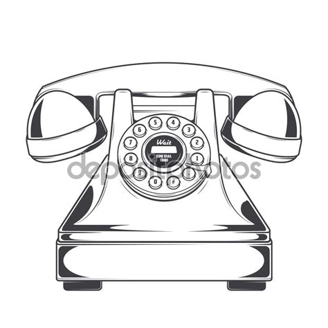 Vintage Phone With Buttons Dial Ring Isolated On A White Background