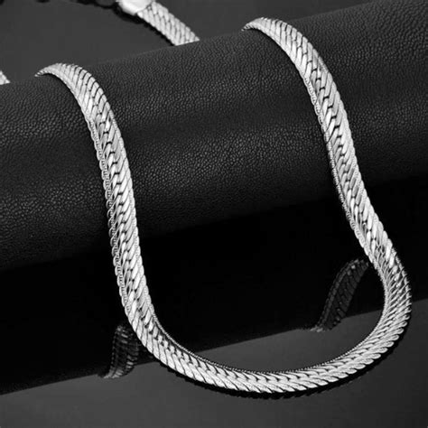 8mm Silver Herringbone Chain Necklace Classy Men Collection