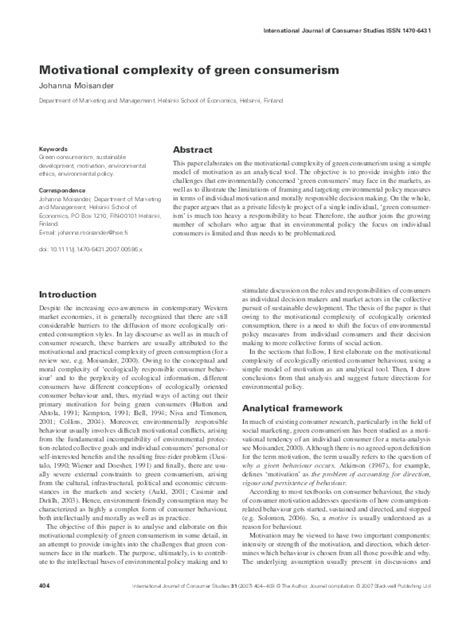 This new work started to come to life when i was considering how the. (PDF) Motivational Complexity of Green Consumerism ...