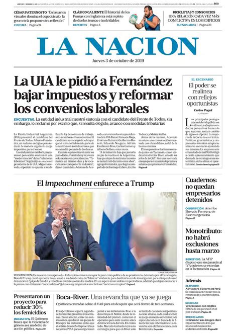 La Nacion Argentina 3 De Octubre De 2019 Infobae