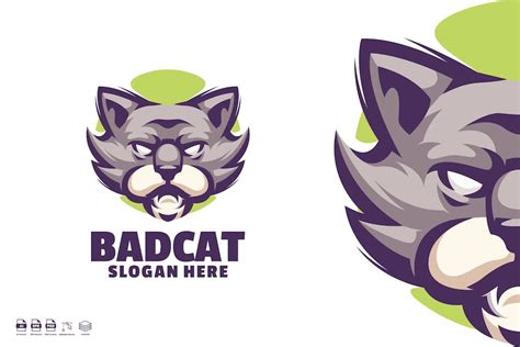 Bad Cat Mascot Logo Designs Graphic Templates Envato Elements