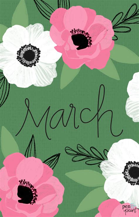 Free March Desktop Background And Wallpaper Pen And Paint