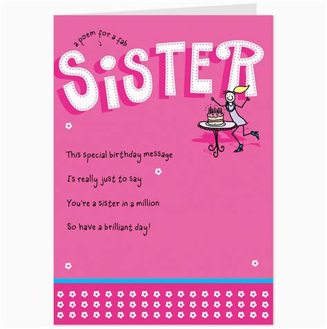 Free Printable Birthday Cards For Your Sister
