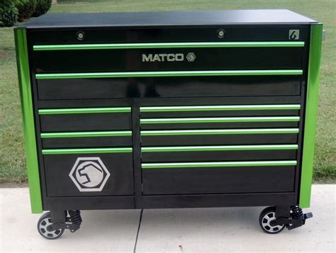 Snap on toolbox with matco side cabinet and tools. Matco Tools 6228RX 6S Black & Green Trim Tool Box Toolbox ...
