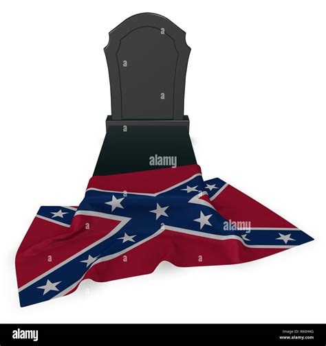 Tombstone And Flag Of The Southern Confederate States Of America Stock