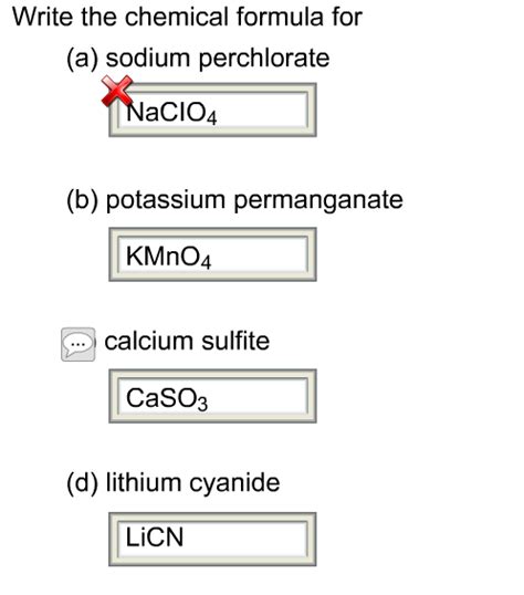 Calcium sulfide is the chemical compound with the formula cas. Solved: Write The Chemical Formula For (a) Sodium Perchlor ...