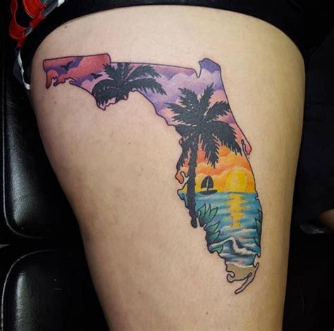 25 Beautiful State Of Florida Tattoos Florida Tattoos Beachy Tattoos