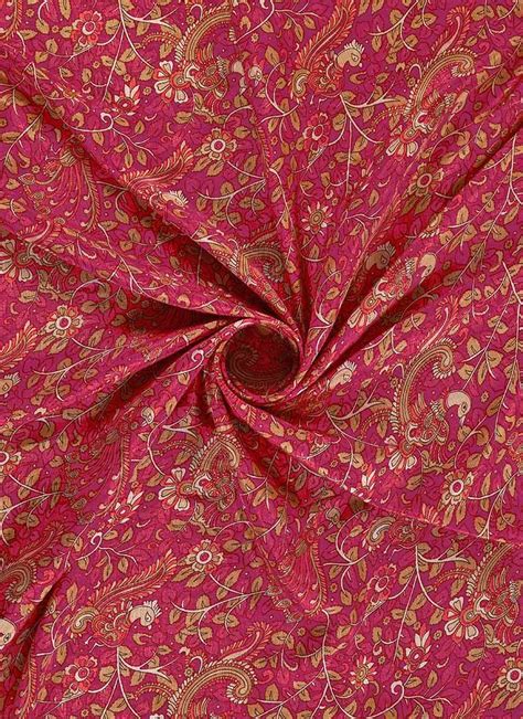 Buy Pink Modal Silk Fabric Printed Blended Patterned Online Shopping