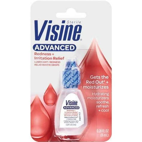 visine advanced relief redness reliever eye drops 0 28 fluid ounce by visine