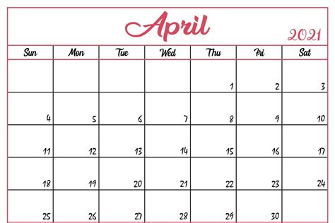 Free April Calendar 2021 Free Printable Template Pdf Word Excel