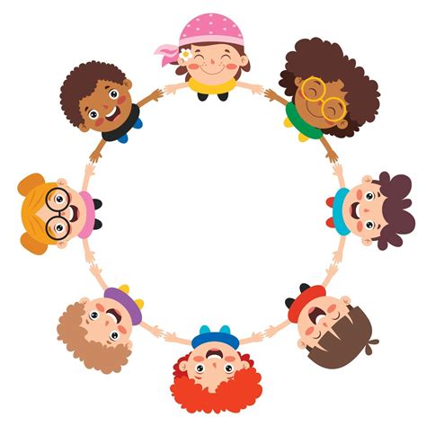 Happy Multi Ethnic Kids Playing Together 2399834 Vector Art At Vecteezy