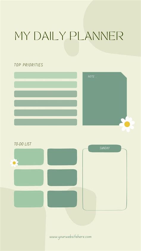 Soft Green Aesthetic Daily Schedule Planner Instagram Story Templates