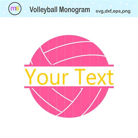 Volleyball Monogram Svg Volleyball Svg Volleyball Monogram Etsy