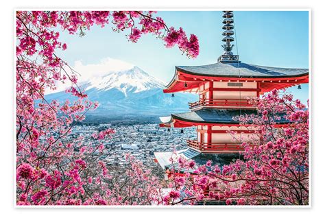 Japanese Landscape Print By Manjik Pictures Posterlounge