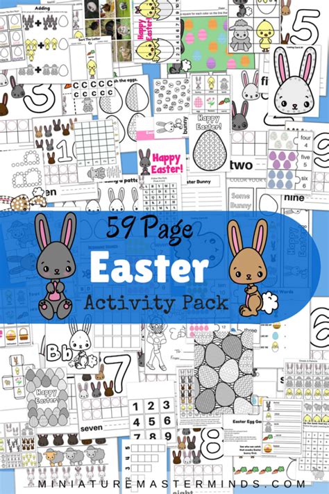 59 Page Printable Easter Activity Pack Miniature Masterminds
