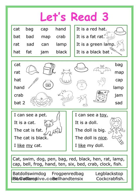 Lets Read 3 Reading Comprehension Worksheets Phonics Reading