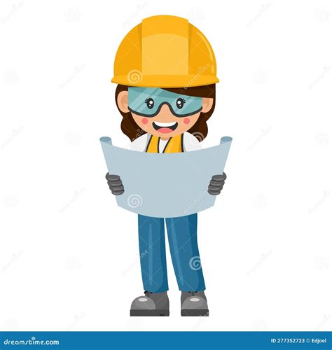 Woman Construction Engineer Woman Architect Supervises The