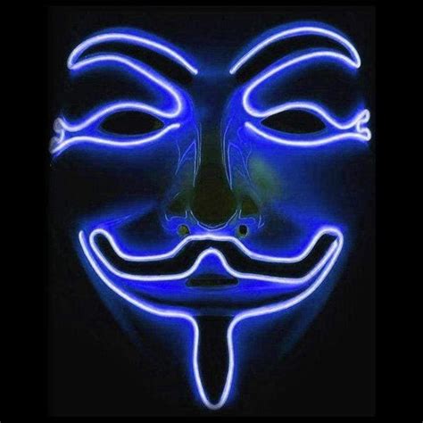 Light Up Anonymous Mask Blue