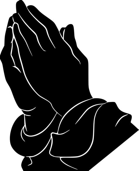 Hand Emoji Clipart Prayer Hand Praying Hands Black And White Hd Png