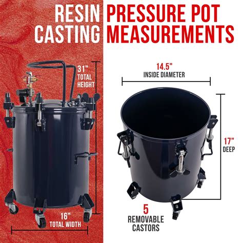 Resin Casting 10 Gallon 40 Liters Pressure Pot Tank Air Tight Clamp