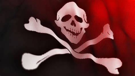 4k 60fps ☠ Waving Jolly Roger Pirate Flag Skull And Crossbones