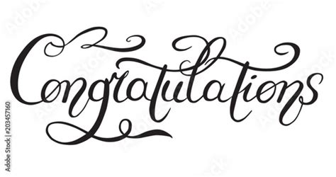 The Inscription Congratulations Lettering Calligraphy Black And