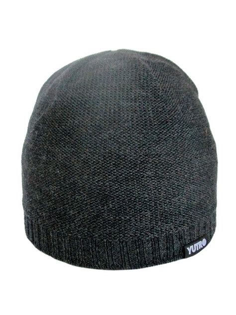 Classic Winter 100 Merino Wool Beanie Hat For Men Charcoal