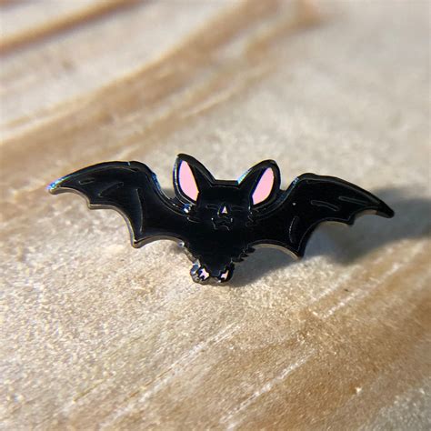 Lavender Or Black Bat Enamel Pin Halloween Pins Kawaii Etsy