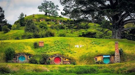 Village Hobbiton Movie Set New Zealand Matamata Hobbit Village