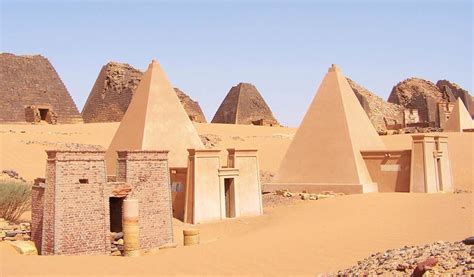 Meroe Pyramids Reconstruction Illustration World History Encyclopedia