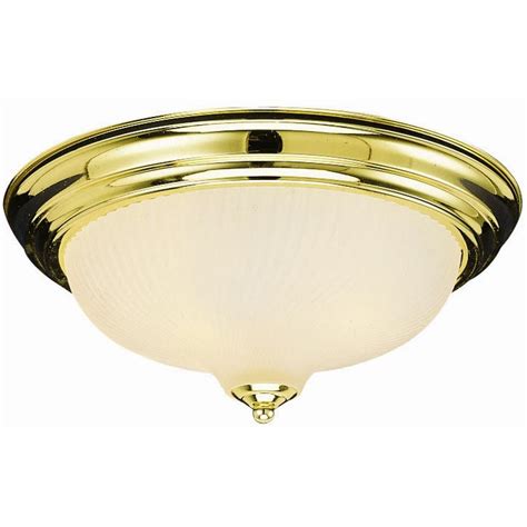 Not available for pickup and same day delivery. Design House 2-Light Polished Brass Ceiling Fixture with Frosted Ribbed Glass-502153 - The Home ...