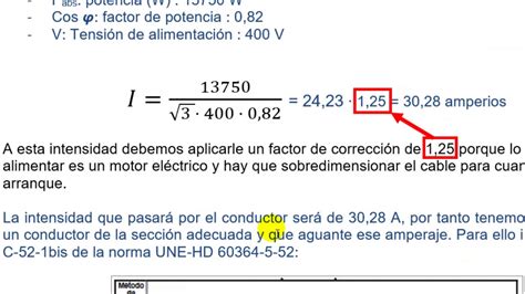 Cálculo de la sección de los conductores para alimentar un motor