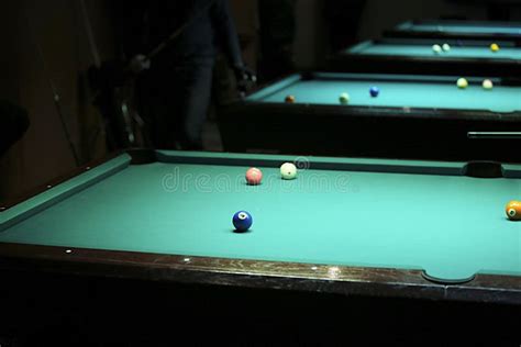 Pool Balls On Green Pool Table Stock Photo Image Of Colorful