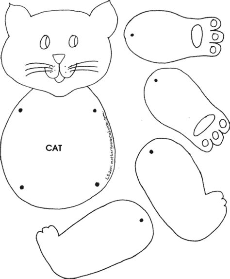 Paper Cat To Cut Out And Color Animal Puppets Farm Animal Crafts