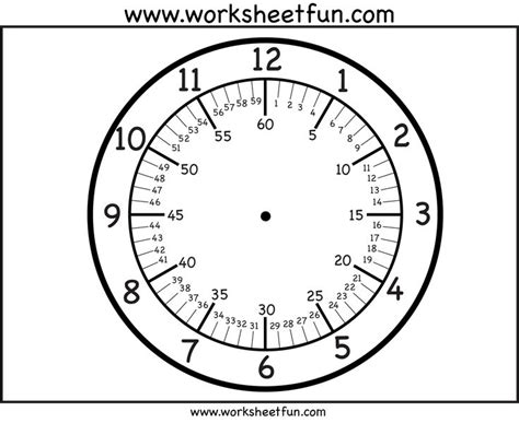 Clock Face With Minutes Time Worksheets Pinterest