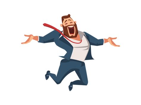 Best Premium Happy Businessman Jumping With Joy Illustration Download