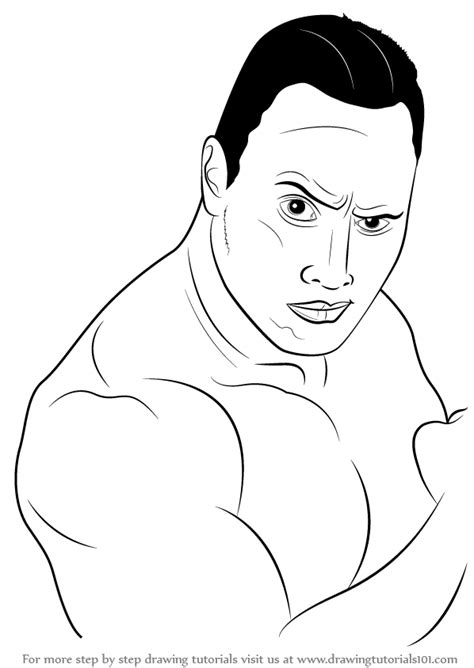 Learn How To Draw Dwayne Johnson Aka The Rock Celebrities Step By