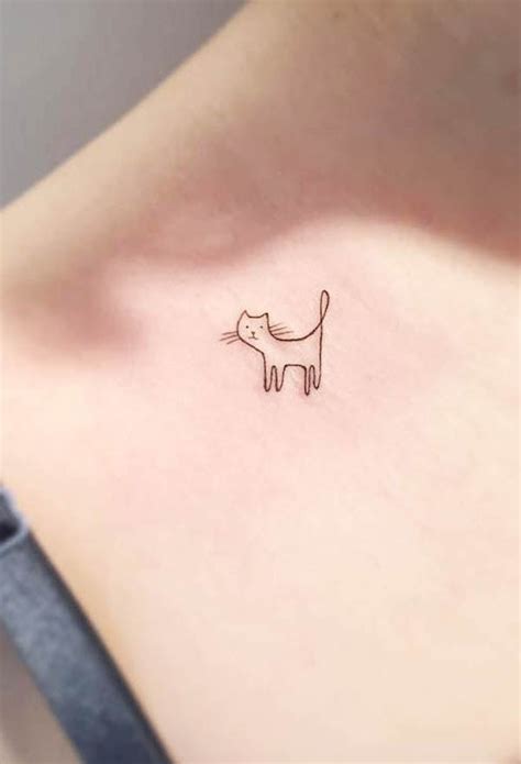 63 unique and cute cat tattoos that will make you aww tiny cat tattoo cat outline tattoo cat