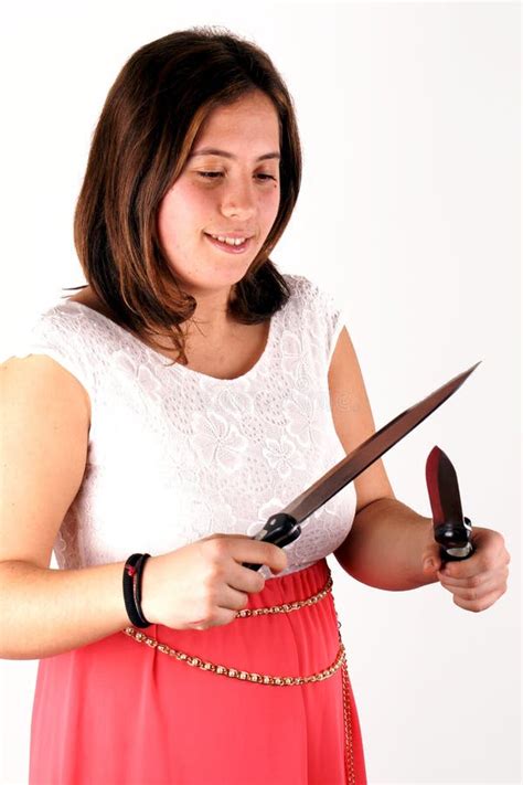 Girl With Knife Stock Image Image Of Expression Crime 51687853